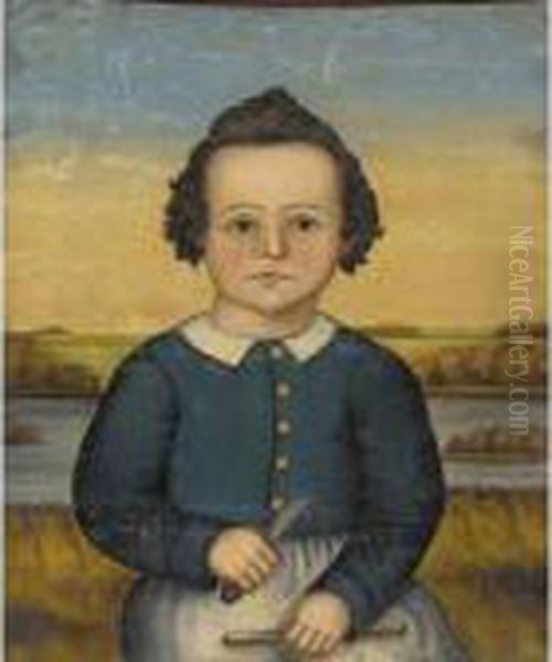 Young Boy With A Pocket-knife Oil Painting by Susan C. Waters