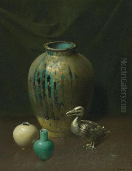 The Silver Duck Oil Painting by Harry Wilson Watrous