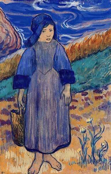 Young Breton By The Sea Oil Painting by Paul Gauguin