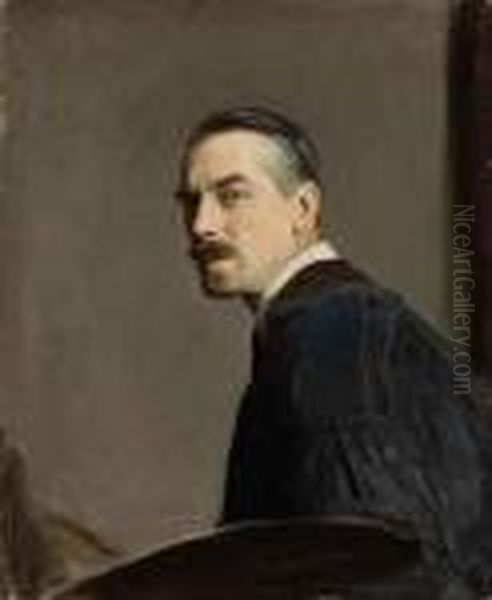 Self-portrait Of The Artist Oil Painting by George Spencer Watson