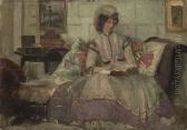 Hilda Reading Oil Painting by George Spencer Watson