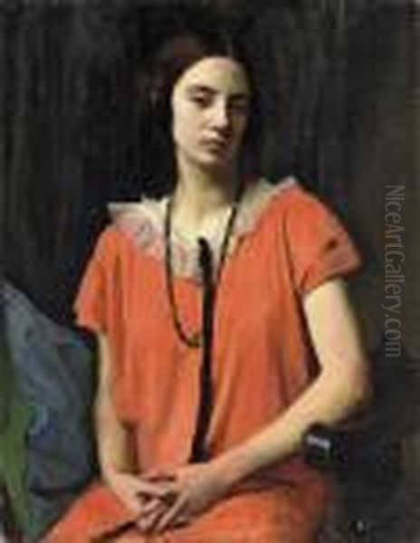 The Orange Dress Oil Painting by George Spencer Watson