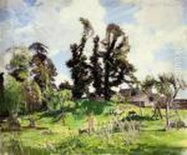 Dunshay From The Lower Lawn Oil Painting by George Spencer Watson