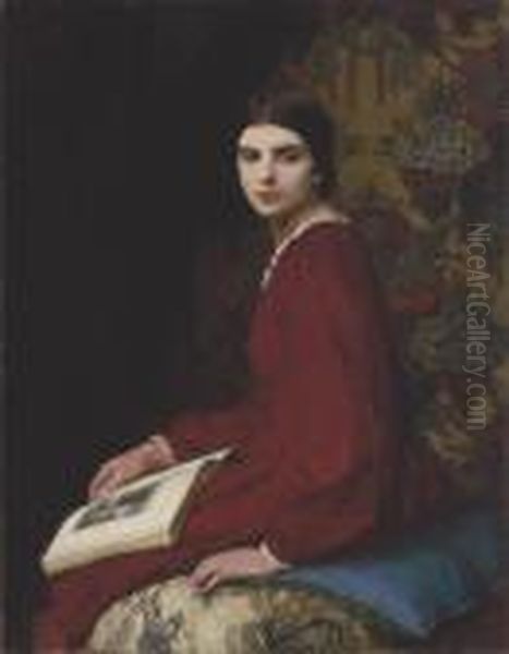 Portrait Of Betty Mccann Oil Painting by George Spencer Watson