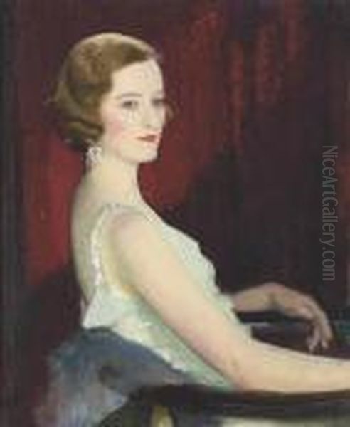 Portrait Of Miss Beaton Oil Painting by George Spencer Watson