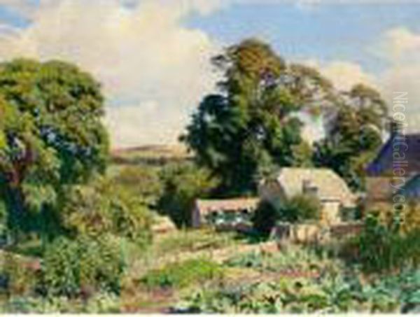 The Cottage Garden Oil Painting by George Spencer Watson