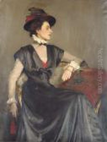 Portrait Of Monica Boyd Oil Painting by George Spencer Watson