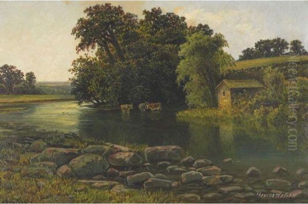 Grand River Valley Oil Painting by Homer Ransford Watson