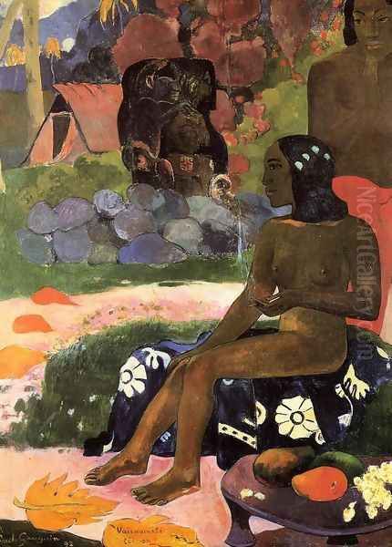 Viaraumati Tei Oa Aka Her Name Is Viaraumati Oil Painting by Paul Gauguin