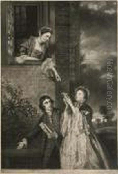 Lady Sarah Lenox, Lady Susan Strangways, And Charles James Fox Oil Painting by James Watson