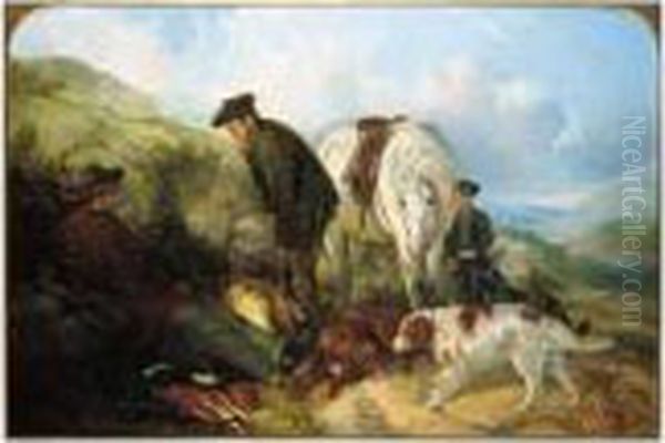 Th Hunting Party Oil Painting by William Watson