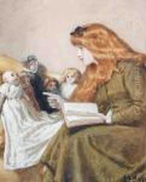 Bedtime Stories Oil Painting by John Dawson Watson