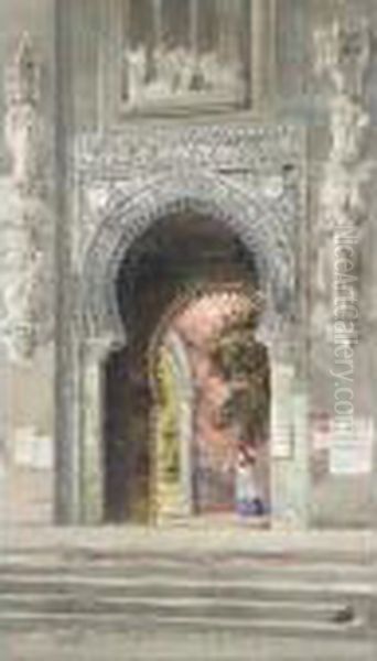 Beautiful Gate Of Pardon, Sevilla Oil Painting by Paul Fletcher Watson