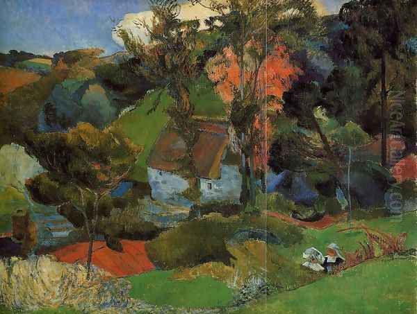 The Aven Running Through Pont Aven Oil Painting by Paul Gauguin