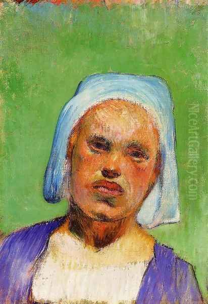 Portrait Of A Pont Aven Woman Oil Painting by Paul Gauguin