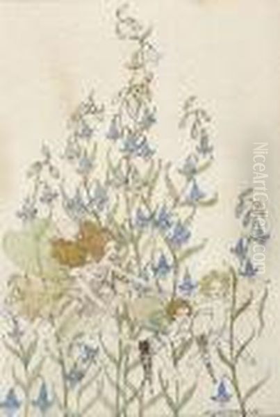 Bluebell Procession Oil Painting by Elizabeth Mary Watt