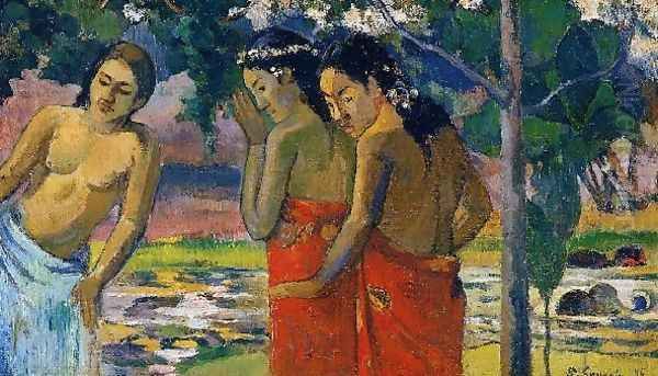 Three Tahitian Women Oil Painting by Paul Gauguin