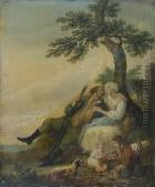 Chasseur En Galante Compagnie Oil Painting by Louis Joseph, Dit Watteau De Lille