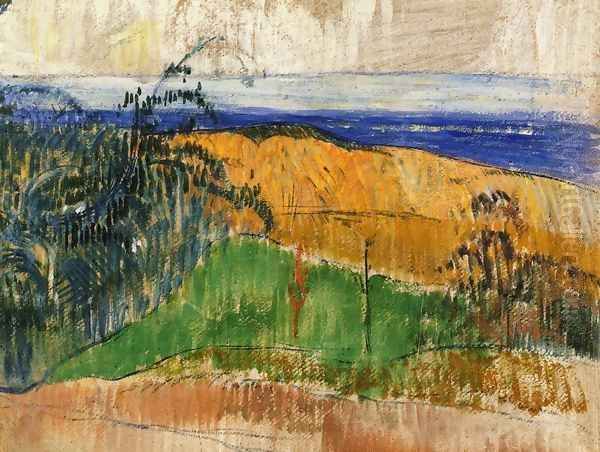 View Of The Beach At Bellangenay Oil Painting by Paul Gauguin