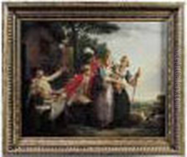 Le Depart Du Conscrit Oil Painting by Louis Joseph, Dit Watteau De Lille