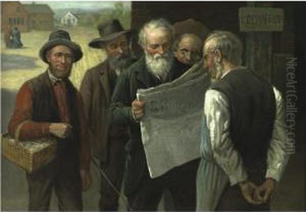 Gathering News Oil Painting by Samuel B. Waugh