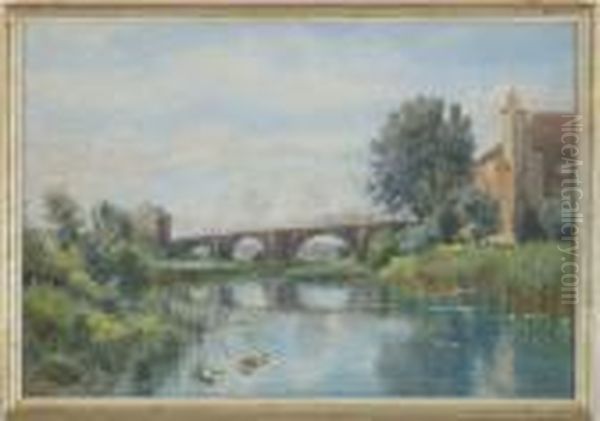 Chateau Au Bord De L'eau Oil Painting by Charles Jones Way