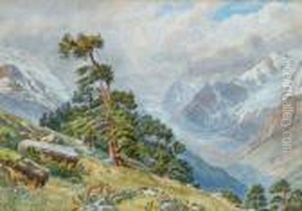 Paysage Alpestre Oil Painting by Charles Jones Way