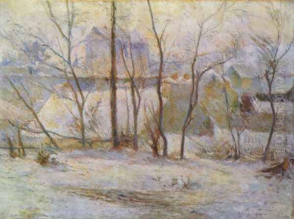 Garden in the snow Oil Painting by Paul Gauguin