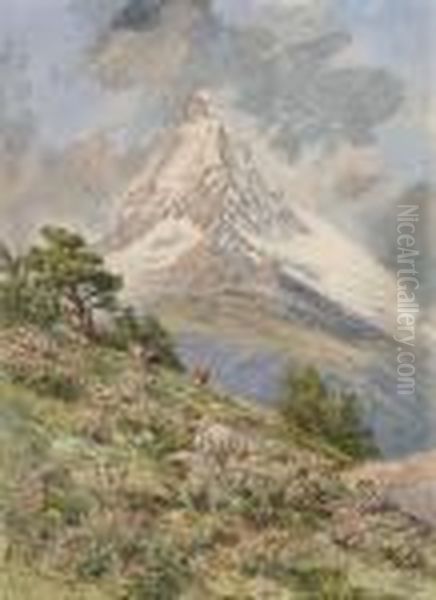 The Matterhorn From Riffel Alp Oil Painting by Charles Jones Way