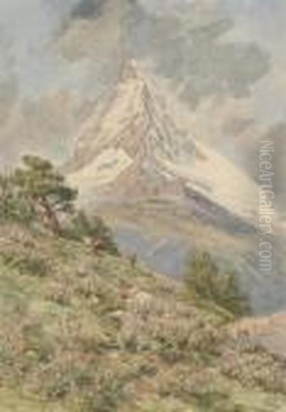 The Matterhorn From Riffel Alp Oil Painting by Charles Jones Way