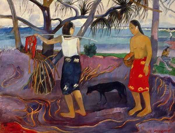 I Raro Te Oviri Oil Painting by Paul Gauguin