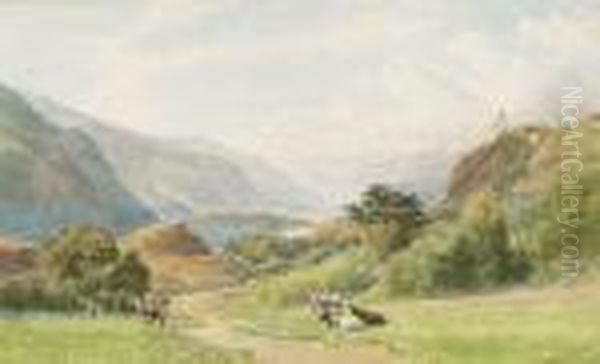 Near Loech, Valley Of The Rhone Oil Painting by Charles Jones Way