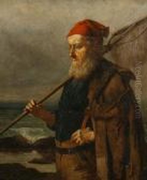 Portrait Of A Fisherman Oil Painting by William Harris Weatherhead