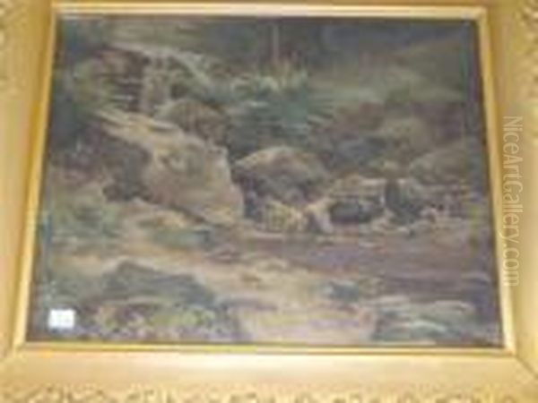 Study Of Rocks Oil Painting by William Harris Weatherhead