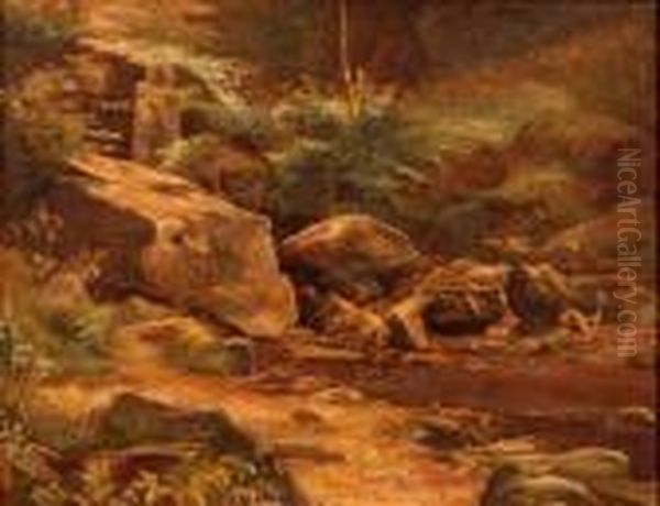 Rock Pool Oil Painting by William Harris Weatherhead