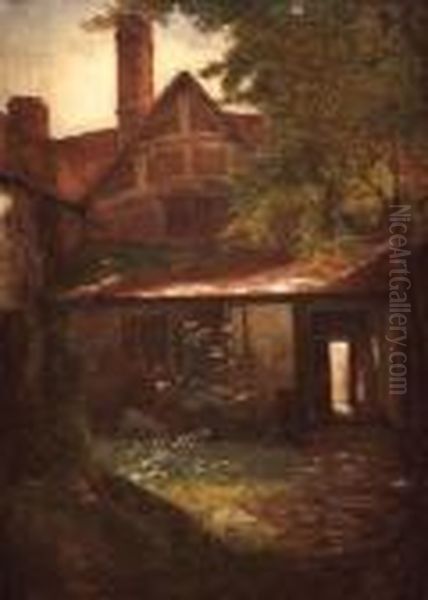 Cottage Scene Oil Painting by William Harris Weatherhead