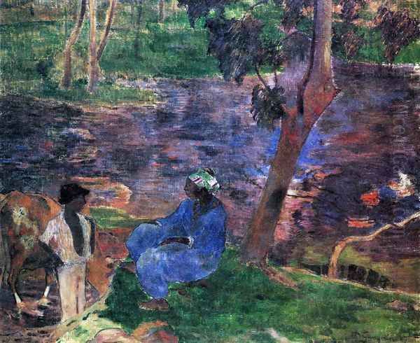 At The Pond Oil Painting by Paul Gauguin