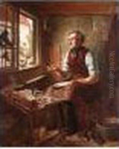 Crumbs From A Poor Man's Table Oil Painting by William Harris Weatherhead