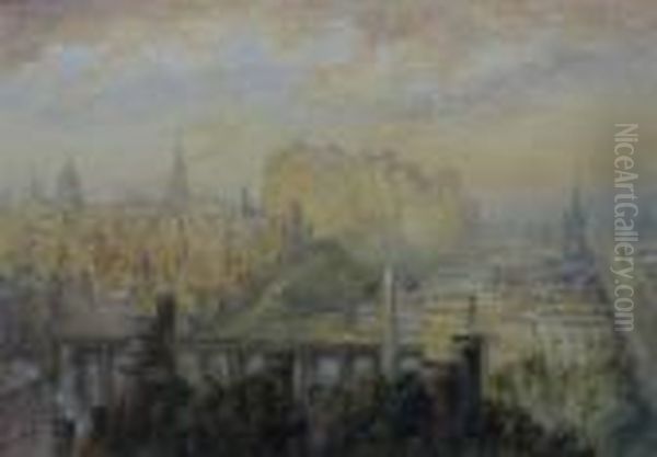 Edinburgh Oil Painting by Mary Weatherill