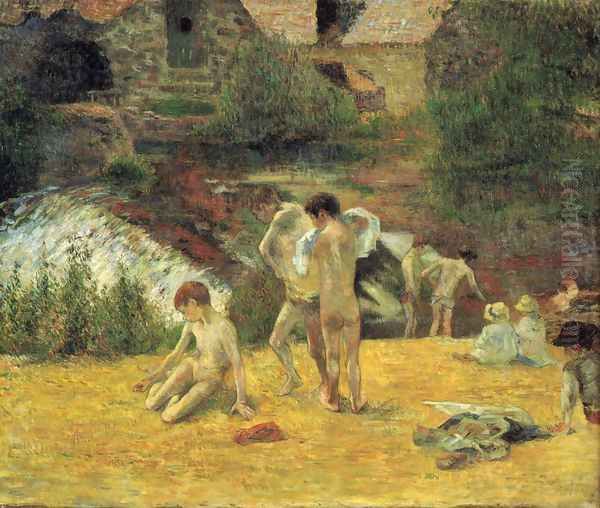 The Moulin du Boid d'Amour Bathing Place Oil Painting by Paul Gauguin