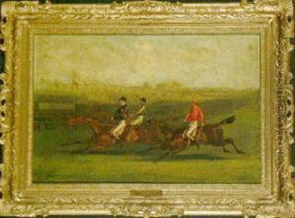 Racing Scene Oil Painting by Byron Webb