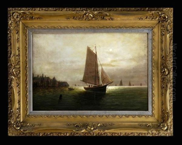 Ship At Sea Oil Painting by Wesley Webber