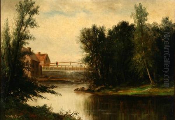 On The Cobbossee Stream, Maine Oil Painting by Wesley Webber