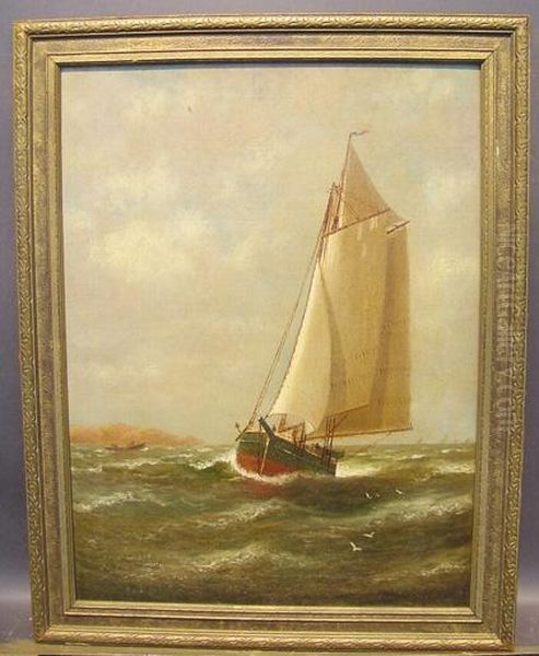 Boats On Choppy Waters Oil Painting by Wesley Webber