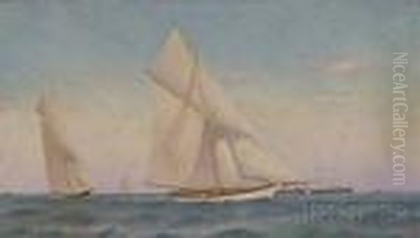 Yachting View Oil Painting by Wesley Elbridge Webber