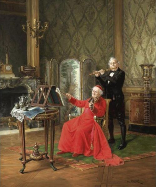 The Musician Oil Painting by Alfred Weber