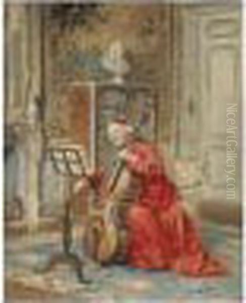 Le Cardinal Musicien Oil Painting by Alfred Charles Weber