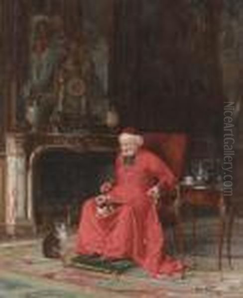 The Cardinal's Companions Oil Painting by Alfred Charles Weber