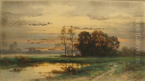 The Evening Clouds Oil Painting by Carl Weber