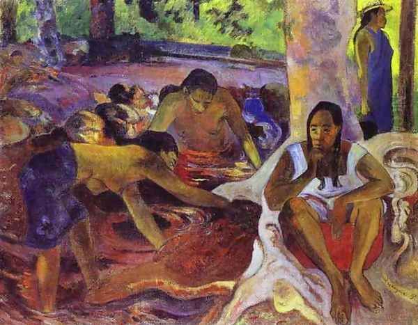 The Fisherwomen Of Tahiti Oil Painting by Paul Gauguin